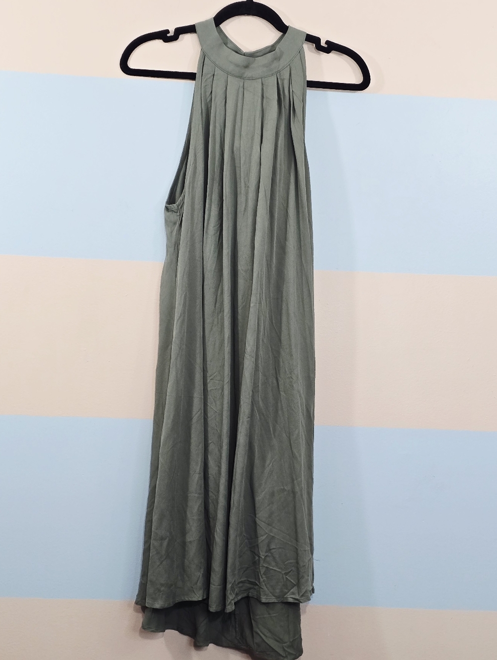 Kirundo Sage Green High-Low Halter Flowy Midi Dress - Picture 2 of 9
